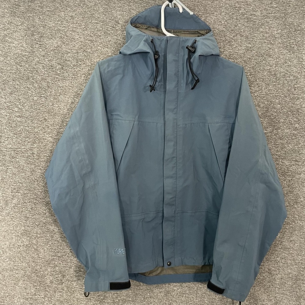 Vintage GORE-TEX Ski‎ Jacket Mens Small Blue Hooded Waterproof Shell Canada